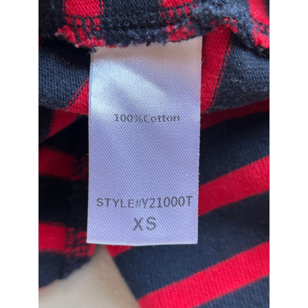 Pomander Place Striped Top XS Navy Red Cotton Long Sleeve Crew Neck - Picture 4 of 6